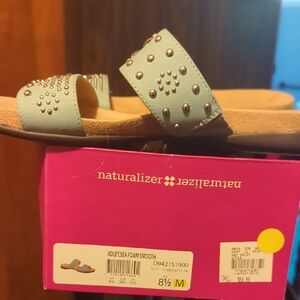 Naturalizer Light Blue Studded Slides